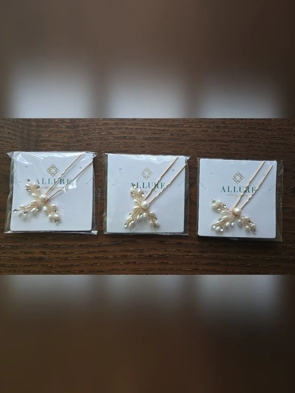 Allure Gold Pearl & Crystal Bridal Hair Fork